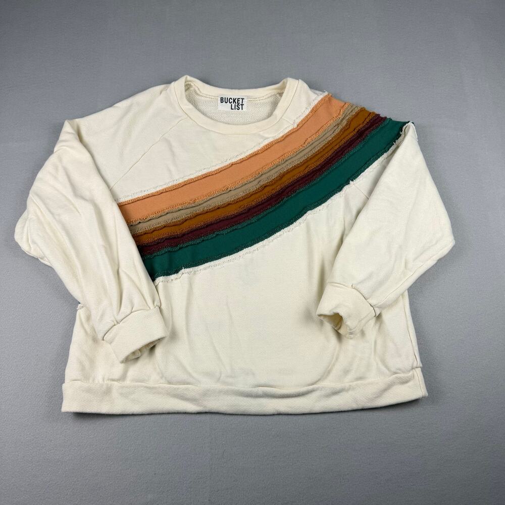 Bucket List sweater with rainbow women's Size Small